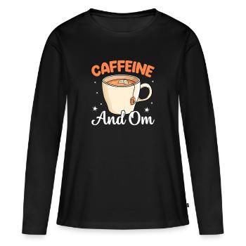 Café & Relaxation Caféine Relax - T-shirt manches longues Premium bio Femme - noir - Devant - Julia (174cm)