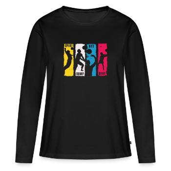 Spike Bump Set Dive Volleyball Design cadeau - T-shirt manches longues Premium bio Femme - noir - Devant - Julia (174cm)