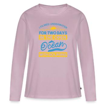 FOR TWODAYS IN THE OPEN OCEAN WITH DOLPHINS - Women's Premium Organic Long Sleeve Shirt - dusky pink - Front - Julia (174cm)