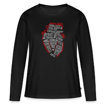 Teile des Herzens - Frauen Premium Bio Langarmshirt - Schwarz - Vorne - Julia (174cm)
