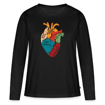 Teile des Herzens - Frauen Premium Bio Langarmshirt - Schwarz - Vorne - Julia (174cm)