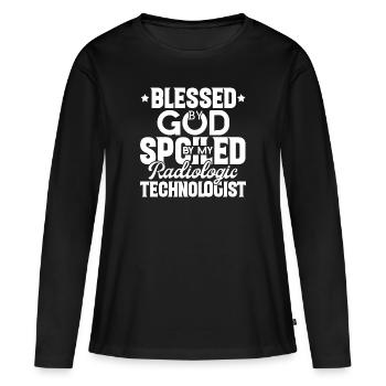 Rad Tech Spoiled By My Rad Tech - Women's Premium Organic Long Sleeve Shirt - black - Front - Julia (174cm)