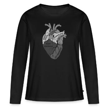 Teile des Herzens - Frauen Premium Bio Langarmshirt - Schwarz - Vorne - Julia (174cm)