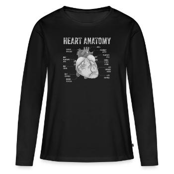 Teile des Herzens - Frauen Premium Bio Langarmshirt - Schwarz - Vorne - Julia (174cm)