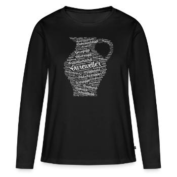 Bembel weiss - Frauen Premium Bio Langarmshirt - Schwarz - Vorne - Julia (174cm)