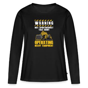 Construction machinery operator Excavator driver Excavator driver Construction workers - Women's Premium Organic Long Sleeve Shirt - black - Front - Julia (174cm)