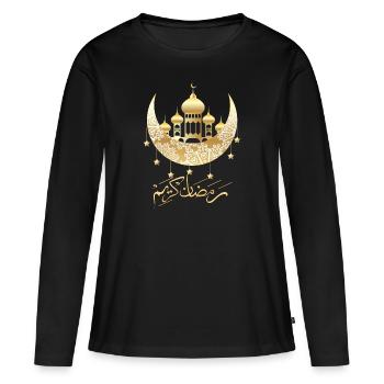 Ramadan Karim 1 - T-shirt manches longues Premium bio Femme - noir - Devant - Julia (174cm)