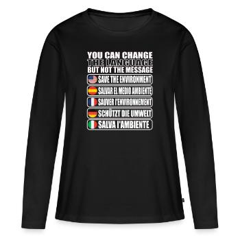 Speichern Sie Die Planetenumgebung - Frauen Premium Bio Langarmshirt - Schwarz - Vorne - Julia (174cm)