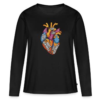 Teile des Herzens - Frauen Premium Bio Langarmshirt - Schwarz - Vorne - Julia (174cm)