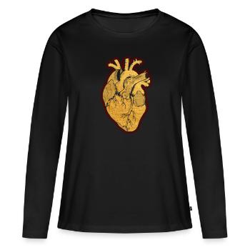 Teile des Herzens - Frauen Premium Bio Langarmshirt - Schwarz - Vorne - Julia (174cm)