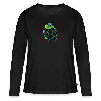 Teile des Herzens - Frauen Premium Bio Langarmshirt - Schwarz - Vorne - Julia (174cm)