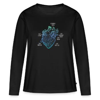 Teile des Herzens - Frauen Premium Bio Langarmshirt - Schwarz - Vorne - Julia (174cm)