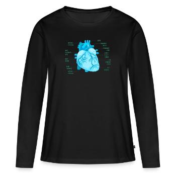 Teile des Herzens - Frauen Premium Bio Langarmshirt - Schwarz - Vorne - Julia (174cm)