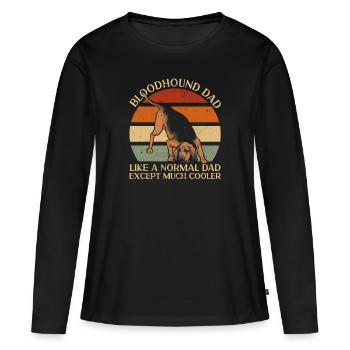 Bloodhound Hund Bluthund - Frauen Premium Bio Langarmshirt - Schwarz - Vorne - Julia (174cm)
