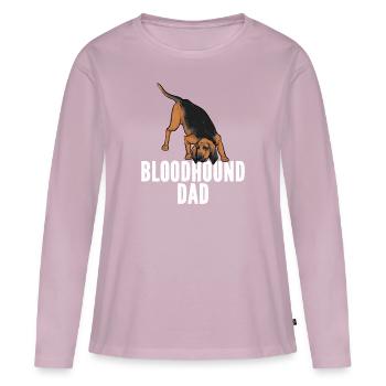 Bloodhound Hund Bluthund - Frauen Premium Bio Langarmshirt - Altrosa - Vorne - Julia (174cm)