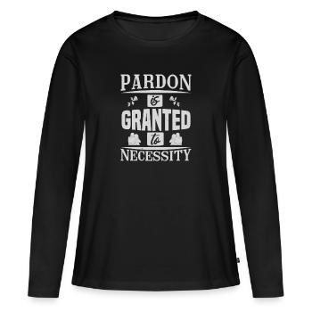 PARDON ACCORDÉ NÉCESSITÉ - T-shirt manches longues Premium bio Femme - noir - Devant - Julia (174cm)