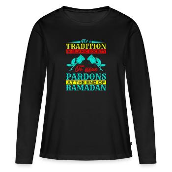 TRADITION DE PARDON - T-shirt manches longues Premium bio Femme - noir - Devant - Julia (174cm)