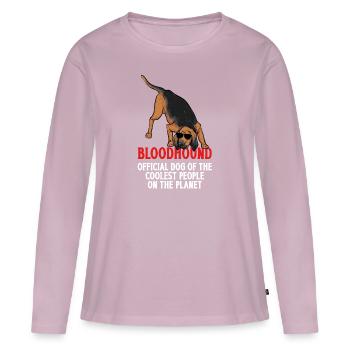 Bloodhound Hund Bluthund - Frauen Premium Bio Langarmshirt - Altrosa - Vorne - Julia (174cm)