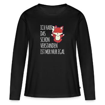 J’ai déjà compris cela, ce n’est pas grave - T-shirt manches longues Premium bio Femme - noir - Devant - Julia (174cm)