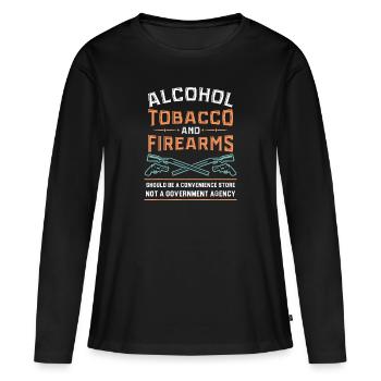 Alkohol Tabak und Schusswaffen I Waffenbesitzer - Frauen Premium Bio Langarmshirt - Schwarz - Vorne - Julia (174cm)
