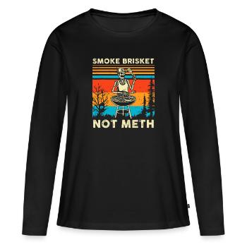 Skeleton Smoke Brisket Not Meth Grilling Master - T-shirt manches longues Premium bio Femme - noir - Devant - Julia (174cm)