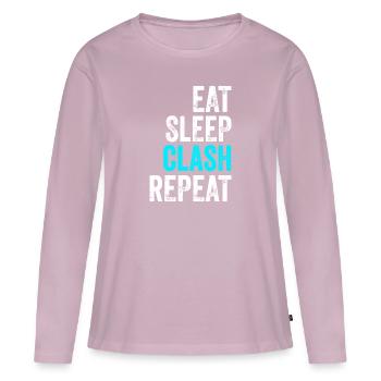 Mens Gaming Clan idea Eat Sleep Clash Repeat - Women's Premium Organic Long Sleeve Shirt - dusky pink - Front - Julia (174cm)
