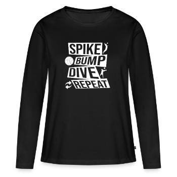 Spike Bump Dive Répéter Volleyball Idée graphique - T-shirt manches longues Premium bio Femme - noir - Devant - Julia (174cm)