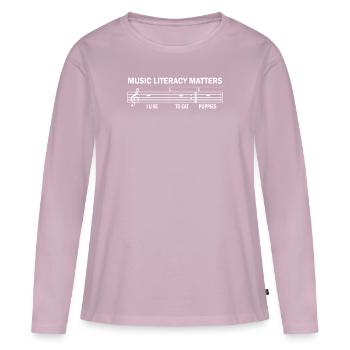 Musikkompetenz ist wichtig - Frauen Premium Bio Langarmshirt - Altrosa - Vorne - Julia (174cm)