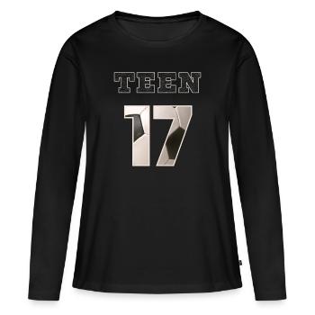Fussball TEEN 17 Soccer - T-shirt manches longues Premium bio Femme - noir - Devant - Julia (174cm)
