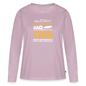 Wakesurfing Papa Wakeboard Wakeboarding Wakesurf - T-shirt manches longues Premium bio Femme - rose poudré - Devant - Julia (174cm)