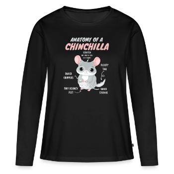 Anatomie d’un chinchilla - T-shirt manches longues Premium bio Femme - noir - Devant - Julia (174cm)