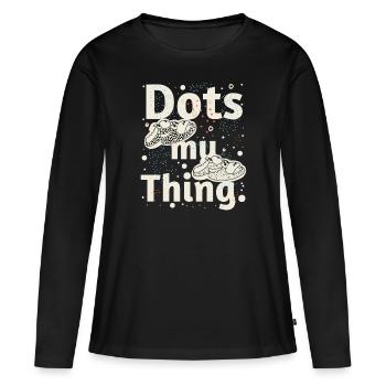 Point Lover - Journée des points - T-shirt manches longues Premium bio Femme - noir - Devant - Julia (174cm)