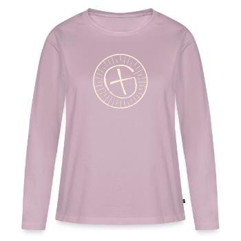 Geocaching GPS Container Target Marker Treasure - T-shirt manches longues Premium bio Femme - rose poudré - Devant - Julia (174cm)