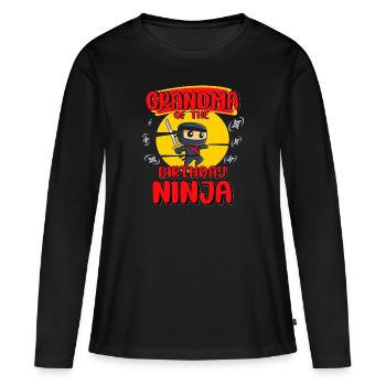 Ninja Birthday Party Grandma Of The Birthday Ninja - Women's Premium Organic Long Sleeve Shirt - black - Front - Julia (174cm)