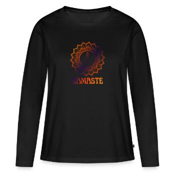 Namaste Yoga Meditation Statement Jogi Lover - Women's Premium Organic Long Sleeve Shirt - black - Front - Julia (174cm)