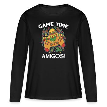 Cinco de Mayo Joystick - T-shirt manches longues Premium bio Femme - noir - Devant - Julia (174cm)