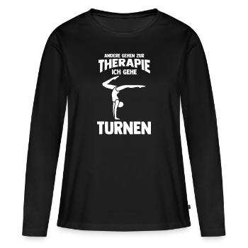 Turnen Gymnastik Turner - Frauen Premium Bio Langarmshirt - Schwarz - Vorne - Julia (174cm)
