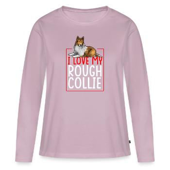Longhair Collie Rough Collie Dog - Women's Premium Organic Long Sleeve Shirt - dusky pink - Front - Julia (174cm)