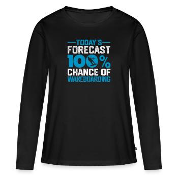 La prédiction du jour : 100% de chance de wakeboard - T-shirt manches longues Premium bio Femme - noir - Devant - Julia (174cm)