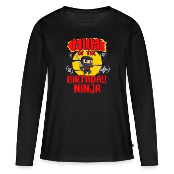 Ninja Birthday Mum Of The Birthday Ninja - Women's Premium Organic Long Sleeve Shirt - black - Front - Julia (174cm)