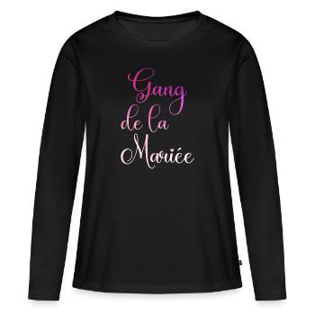 gang de la mariée evjf enterrement vie jeune fille - T-shirt manches longues Premium bio Femme - noir - Devant - Julia (174cm)
