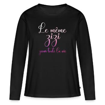 Humour EVJF Zizi Team Future Mariée Jeune Fille - T-shirt manches longues Premium bio Femme - noir - Devant - Julia (174cm)