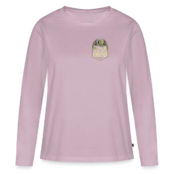 Cthulhu Fake Pocket, Horreur Cosmique Mignon Kawaii - T-shirt manches longues Premium bio Femme - rose poudré - Devant - Julia (174cm)