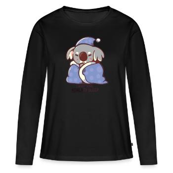 Je veux un peu de sommeil KOALAty - T-shirt manches longues Premium bio Femme - noir - Devant - Julia (174cm)