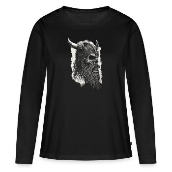 Vikings Guerriers nordiques Asgard Valhalla Midgard - T-shirt manches longues Premium bio Femme - noir - Devant - Julia (174cm)