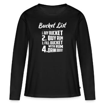 Liste des seaux 1. Acheter un seau 2. Acheter du rhum à boire Alco - T-shirt manches longues Premium bio Femme - noir - Devant - Julia (174cm)