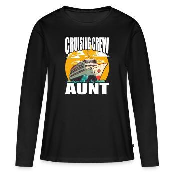 Équipage de croisière - Tante - Vacances et croisière en famille - T-shirt manches longues Premium bio Femme - noir - Devant - Julia (174cm)