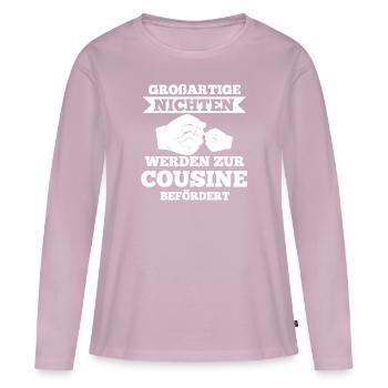 Neffe Cousinee - Frauen Premium Bio Langarmshirt - Altrosa - Vorne - Julia (174cm)
