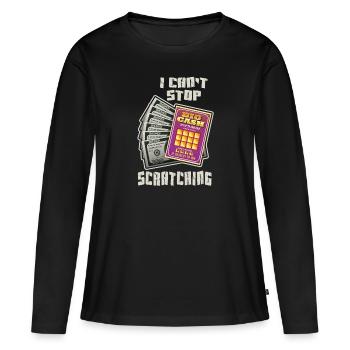 Je ne peux pas arrêter de gratter - T-shirt manches longues Premium bio Femme - noir - Devant - Julia (174cm)