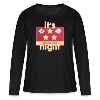 Es ist Scratch And Win Night - Frauen Premium Bio Langarmshirt - Schwarz - Vorne - Julia (174cm)